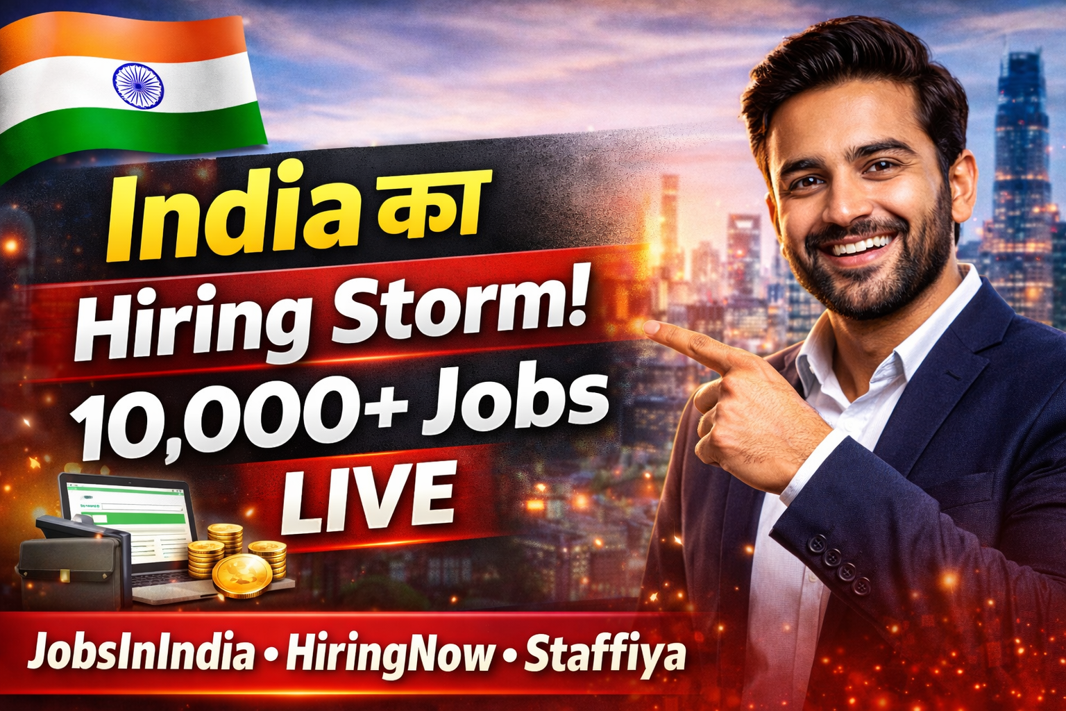 India का Hiring Storm! 10,000+ Jobs LIVE | Apply Fast | Staffiya.com